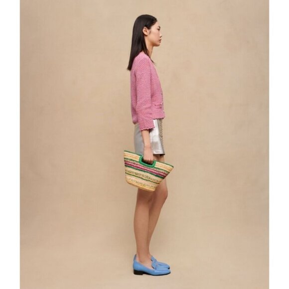 💕MAJE💕 Tweed Effect Knit Cardigan ~ Pink Size FR 1 = US Small NWOT - Picture 5 of 16